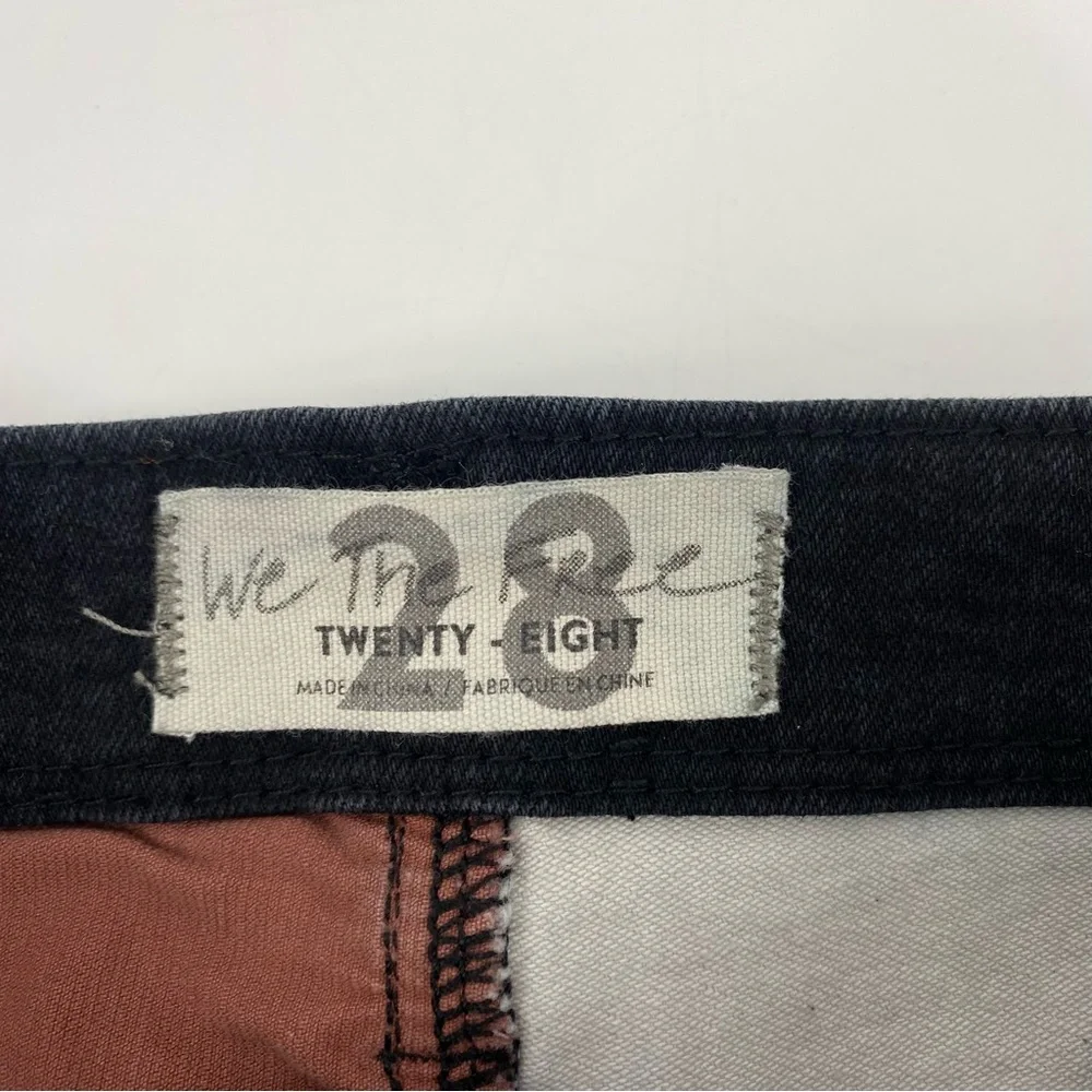 Free People Patchwork High Rise Corduroy Black Denim Shorts - Picture 5 of 8